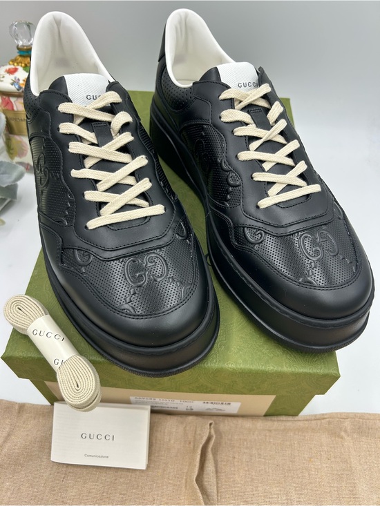 Gucci Other - Men's Gucci GG embossed leather sneakers size 12 fits 13 US made in Italy